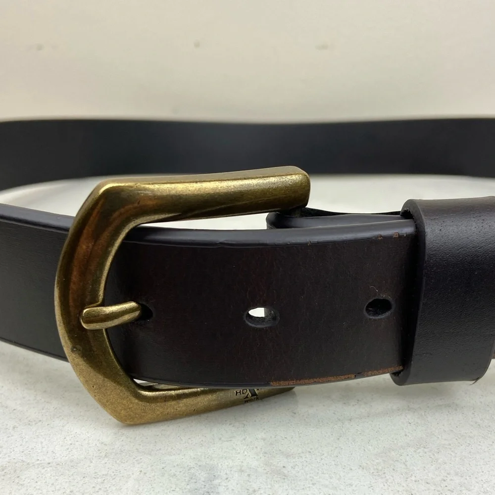 HD Xtreme Men's Leather Beveled Work Belt, 1-1/2 in., Dark Brown